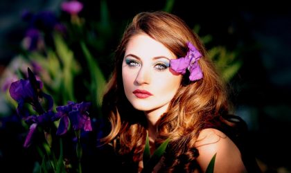 Beautiful lady with flower